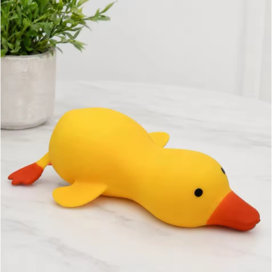 FENDRAL Yellow Duck Squeeze Toy – Cute Soft Sensory Squishy Toy, Fun Stress Relief Fidget Toy for Kids and Adults, Party Favor and Desk Accessory
